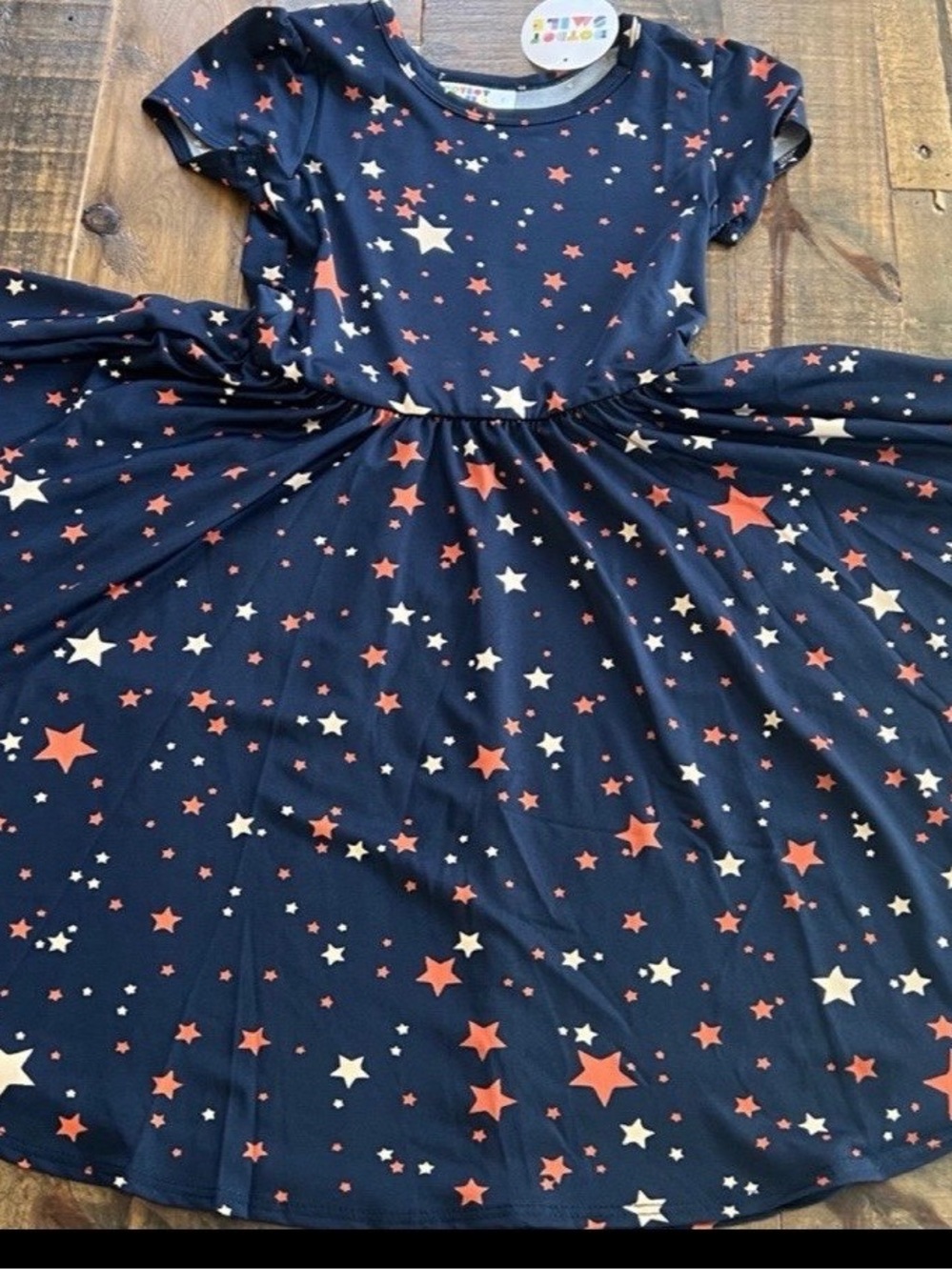 Dot Dot Smile size 7 girls stars Cap sleeve twirl dress new